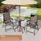 3 Piece Outdoor Bistro Set Round Tempered Glass Table with Umbrella Hole